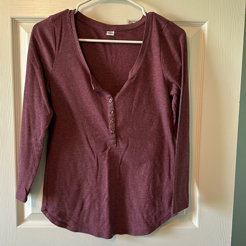 Purple Ribbed Long Sleeve